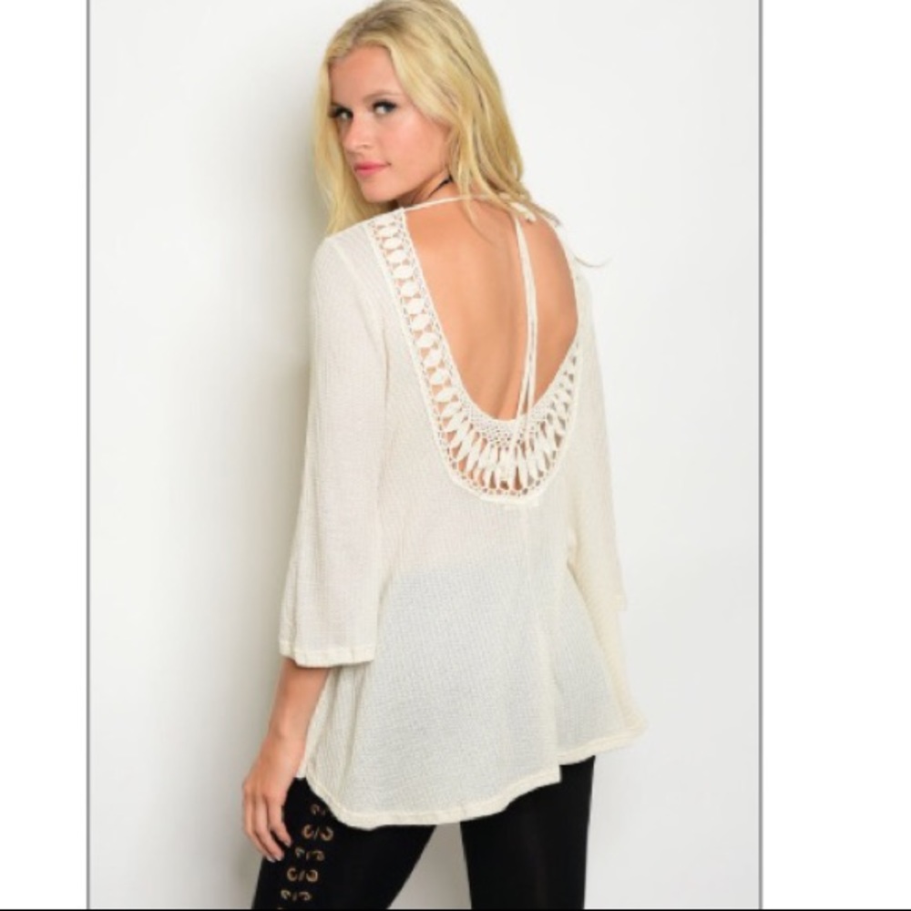 Cream Open Back Top NWT